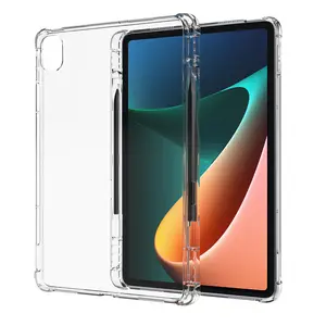 for Xiaomi Pad 5 6 Clear Case with Pencil Holder, Transparent Shockproof Soft TPU Back Cover Shell for Xiaomi Mi Pad 5 6 Pro
