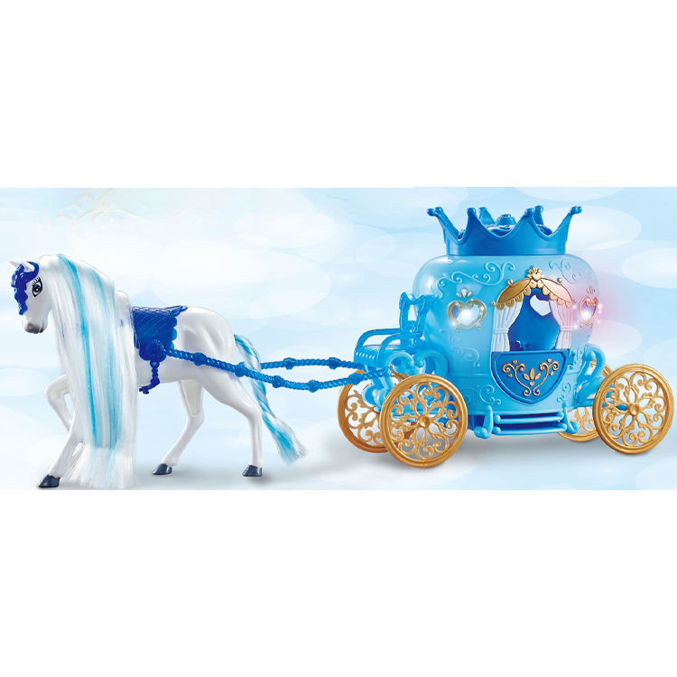 光と音楽で素敵な電気プラスチックプリンセス人形馬車のおもちゃ