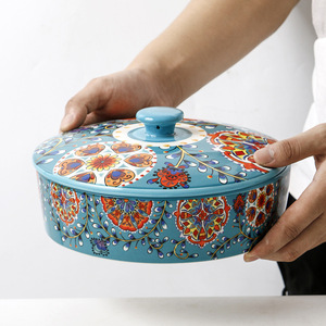 Customization Japanese Style Wedding Gift Large Ceramic Bowl with Lid Soup Bowl Salad Bowls - Product Image 5