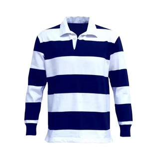 Polos de rugby Old School en coton dépouillé pour hommes Chemises et hauts de rugby à manches longues pour adultes - Product Image 1