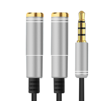 Adaptateur répartiteur audio pour casque et microphone, câble audio 3,5 mm vers 2 prises femelles, câble de conversion deux-en-un pour casque