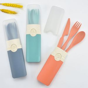 Juego de Cubiertos Portátiles para Niños, con Logotipo Personalizado, Modernos, para Picnic y Viajes, Libres de BPA, Hechos de Fibra de Paja de Trigo y Plástico PP Biodegradable - Product Image 4