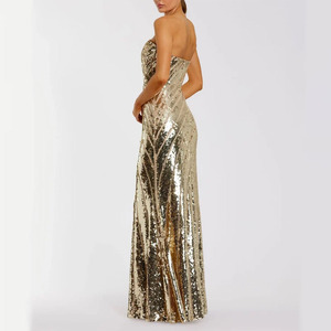 <span class=keywords><strong>Robe</strong></span> <span class=keywords><strong>de</strong></span> soirée personnalisée pour femme, dorée métallisée, à fines bretelles, col en V profond, <span class=keywords><strong>dos</strong></span> ouvert, longueur ras du sol, <span class=keywords><strong>robe</strong></span> <span class=keywords><strong>de</strong></span> cérémonie - Product Image 3