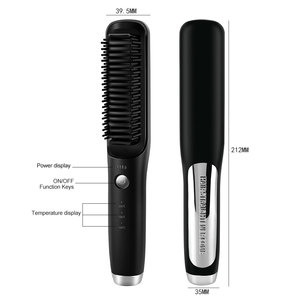 Vente d'usine nouveaux hommes fer à lisser brosse peigne Tourmaline céramique cheveux bigoudi fer pour les deux lissant les cheveux à friser - Product Image 6