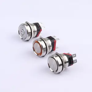 22mm metal push button switch 20A high current LED with light 2NO function high power button
