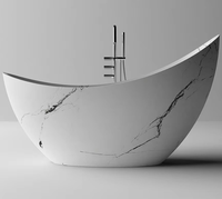 Baignoire autoportante en acrylique au design moderne, avec fonction bain à remous et massage, pour salle de bain et hôtel