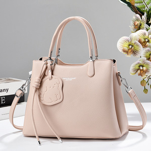 Sac fourre-<span class=keywords><strong>tout</strong></span> grande capacité pour femme en cuir PU, couleur unie, sac à bandoulière décontracté, nouveau style, sac quotidien avec fermeture éclair - Product Image 4
