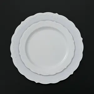 9 Zoll harte unzerbrechliche Plastiksc halen Melamin Chinesisches Abendessen kunden spezifische runde weiße Teller