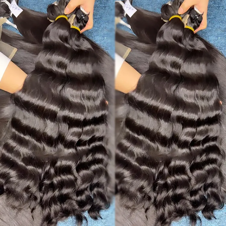 공장 도매가 생 베트남어 딥 웨이브 천연 인간의 머리카락 확장 제품