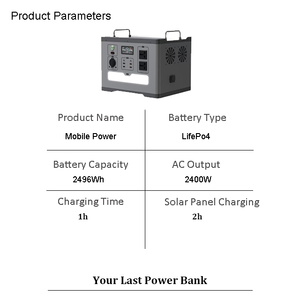 Ecolink 2400W Estación de Energía Portátil para el Hogar, Generador con Batería Inalámbrica de 2500Wh LiFePO4, Protección IP53, CAN - Product Image 4