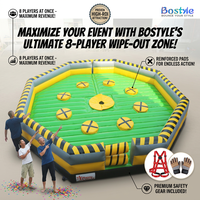 Jeu gonflable commercial de balançoire géante octogonale en PVC avec souffleur, capacité 766 kg, pour 8 personnes, idéal pour le jeu du taureau mécanique