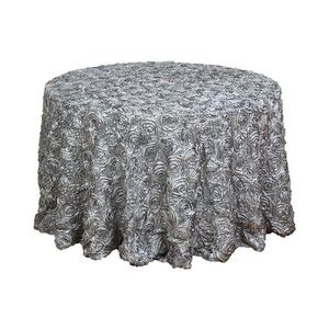 Custom Polyester <b>Tablecloth</b> <b>Round</b> Wedding Printed Party White <b>Table</b> Cover <b>for</b> Banquet - Product Image 1