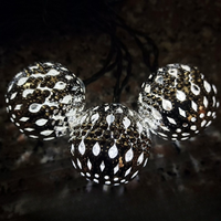 Guirlande lumineuse LED marocaine d'intérieur/extérieur, classée IP44, alimentée par piles, pour Noël, mariage, décoration suspendue