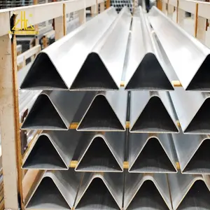 Triângulo de alumínio anodizado tubo e tubulação, cor natural lados iguais tubos triângulo, triângulo tubulação de alumínio tonelada de peso