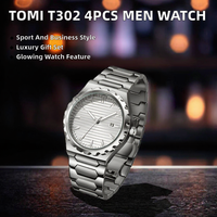 Jam Tangan Pria Grosir ODM OEM dengan Logo Kustom, Bezel, dan Tali Jam Bertekstur Garis, Dial Bertekstur, Tanggal, Quartz
