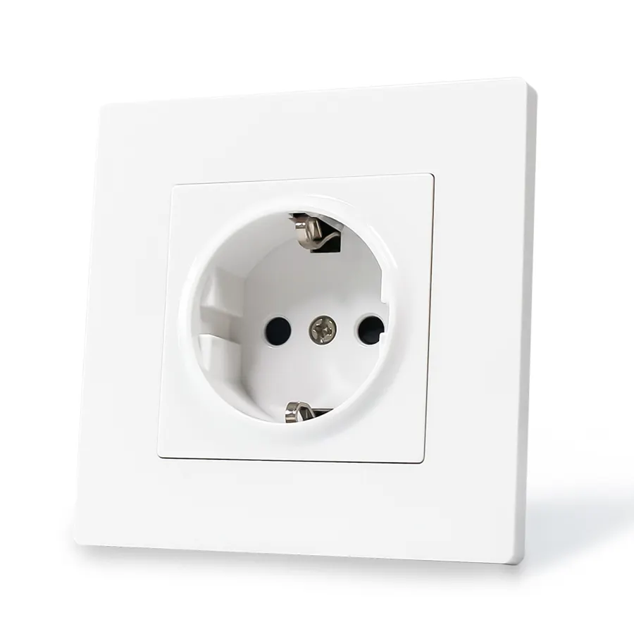 EU Standard Home Interruptor De Parede Elétrica E Soquete Com Aterramento Padrão 250V 16A PC Painel Schuko Tomada Alemã