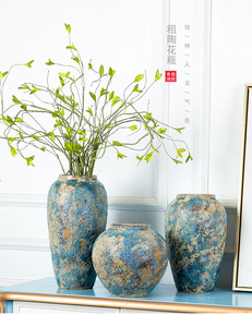 Vase en poterie artisanale <span class=keywords><strong>de</strong></span> Jingdezhen, style rustique vintage, <span class=keywords><strong>pot</strong></span> en céramique pour arrangement <span class=keywords><strong>de</strong></span> fleurs séchées, décoration moderne pour la maison - Product Image 3
