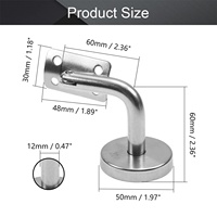 Supports d'escalier à main courante Matériel de support robuste pour escaliers Maison ou bureau Escalier Finition nickel satiné Support de main courante