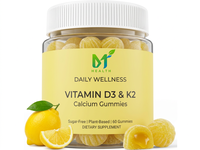 Gummies de Vitamine D3+K2 et Calcium OEM, 60 Comprimés à Croquer, Complément Alimentaire Marque Blanche