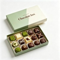 Boîte en papier personnalisée pour truffes au chocolat avec impression à l'encre de soja, emballage cadeau biodégradable pour bonbons et desserts