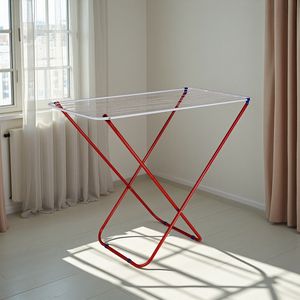 जानको इनडोर स्पेस सेविंग पाउडर लेपित लोहे के पाइप कपड़े सुखाने रैक रैक - Product Image 1