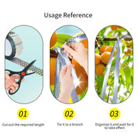 Ruban holographique anti-oiseaux écologique jetable en plastique, ruban réfléchissant double face pour dissuasion des oiseaux