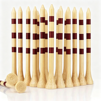 Accessoires de golf en bambou durables, prix d'usine OEM, 83/70 mm, tees de golf en bois personnalisés