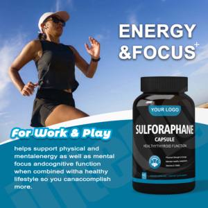 Extracto de brócoli Suplemento a base de hierbas Brócoli Sprout Pills Cápsulas antioxidantes de sulforafano orgánico 500mg Uso para adultos - Product Image 3