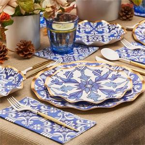 DAMAI New Design <b>Tea</b> <b>Party</b> Theme <b>Party</b> Disposable Paper Plate <b>Set</b> Hot Stamping Flower Shape Paper Plate for <b>Party</b> Supplies - Product Image 4