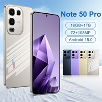 Smartphone Global Version Note50Pro 5G Layar HD 7,3 Inci RAM 16GB Dual Sim Card Sistem Android 15.0 LTE Seluler Grosir