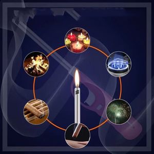 Briquet à bougies de cuisine Métal Abs Butane Cuisinière à gaz <span class=keywords><strong>Cheminée</strong></span> Pilote Briquets Rechargeable Multi - Product Image 3