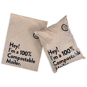 Custom Logo Printed 100% Eco Home Compostable Polymailer Plastic Mailer Clothes Mail Shipping Packaging Mailing Bag For Clothing