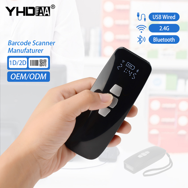 YHD-3200DB Portable Mini 3-in-1 for Bluetooth Wireless Scanner 2D CMOS QR Code & Pocket Barcode Reader USB Interface Stock