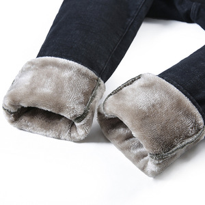 Vaqueros ajustados <span class=keywords><strong>de</strong></span> cintura alta para <span class=keywords><strong>mujer</strong></span>, forrados <span class=keywords><strong>de</strong></span> lana, estilo coreano, versátiles para otoño e invierno, pantalones <span class=keywords><strong>de</strong></span> <span class=keywords><strong>mezclilla</strong></span> tipo lápiz, cálidos. - Product Image 3