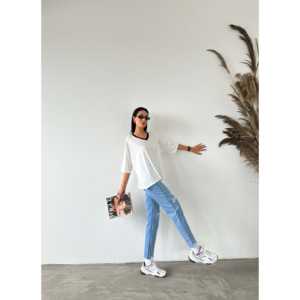 T-shirt basique simple pour femme, col en V, 100% coton jersey, respirant, manches courtes, vêtement décontracté - Product Image 1