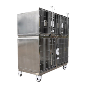 Çift katmanlı yüksek kaliteli 304 paslanmaz çelik evcil hayvan kafesi kedi köpek evi kafes hayvan veteriner kullanımı - Product Image 3