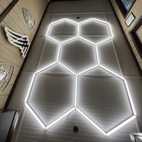 5 Lampu LED Heksagonal untuk Garasi, Lampu Kerja Sarang Lebah untuk Showroom Mobil dan Bengkel Detailing