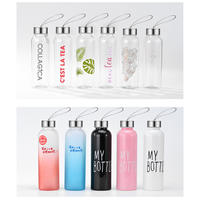 Bouteille d'eau transparente personnalisée en usine avec logo Tasses à café en verre écologique Cadeau promotionnel Tasse en verre avec logo personnalisé