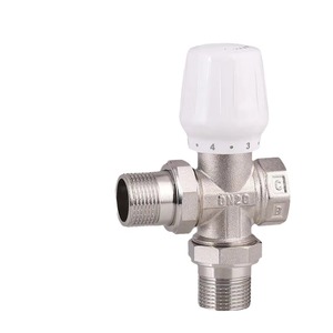 Robinet thermostatique à trois voies en laiton DN20 mural pour système de chauffage par radiateur - Product Image 3