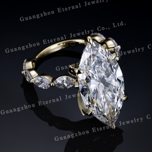 ファインジュエリーIGI証明書1ct 2ct VVSマーキスカットラボ成長ダイヤモンドS925シルバー10K 14K 18Kリアルゴールドウェディング女性リング - Product Image 2