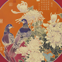 Chrysanthème vieilli en laiton, artisanat d'art original, design élégant, classique et rétro, cadre à mortaise et tenon, fleur haute température