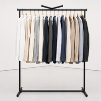 Porte-vêtements commercial sur mesure moderne à hauteur réglable en acier inoxydable à tringle unique