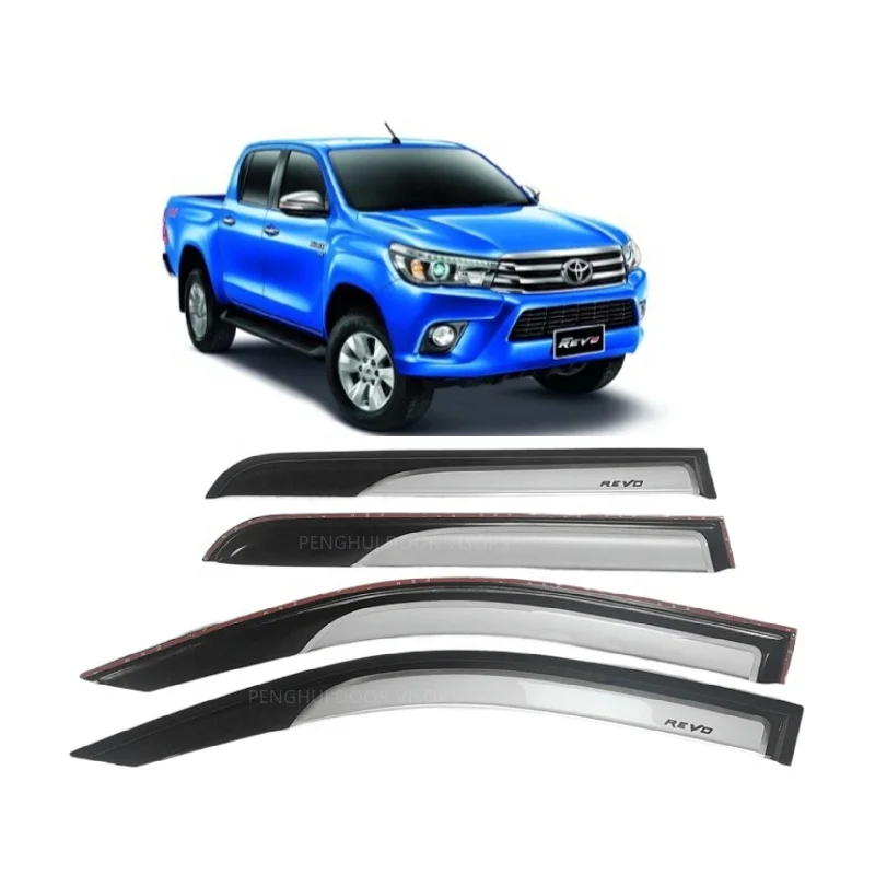For Toyota Hilux 2005-2014 Chrome Wind Deflectors Set Hi Lux For Toyota Hilux 2005-2014 Chrome Wind Deflectors Set Hi Lux