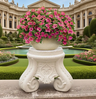Support de pot de plante en résine, grande base irrégulière sculptée, décoration artistique, décoration architecturale de jardin, tendance