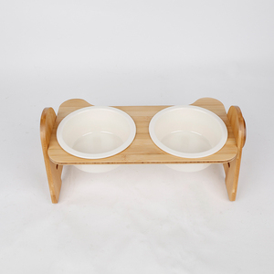 Comedero Doble para Perros y Gatos, Ecológico, de Bambú y Melamina, con Patas Altas - Product Image 3