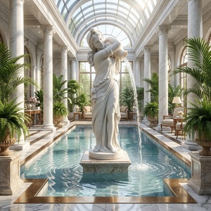 Statua a grandezza naturale della Dea Idronima <span class=keywords><strong>in</strong></span> marmo bianco, fontana scolpita a mano, scultura classica europea <span class=keywords><strong>in</strong></span> <span class=keywords><strong>pietra</strong></span>. - Product Image 2