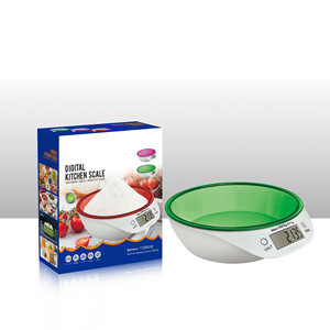 Báscula Digital de Cocina 5000g con Precisión de 1g para Harina y Alimentación de Mascotas, Plástico Rojo, Funciona con Batería - Product Image 3