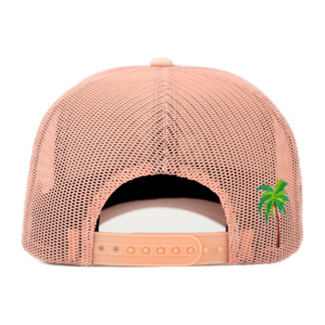 TCAP China Custom 5 Panel Cotton Fabric Cap <b>Flat</b> Embroidery Pink Trucker <b>Hat</b> - Product Image 6