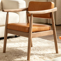 Chaises de salle à manger en bois MULIGNA, chaise de salle à manger en cuir rétro design moderne, vente chaude, chaise de salle à manger rembourrée pour usage domestique avec accoudoirs