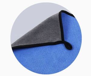 Serviettes de nettoyage de voiture en microfibre, couleur unie, rectangulaires, séchage rapide, usage domestique, jaune, bleu, vert, gris - Product Image 4